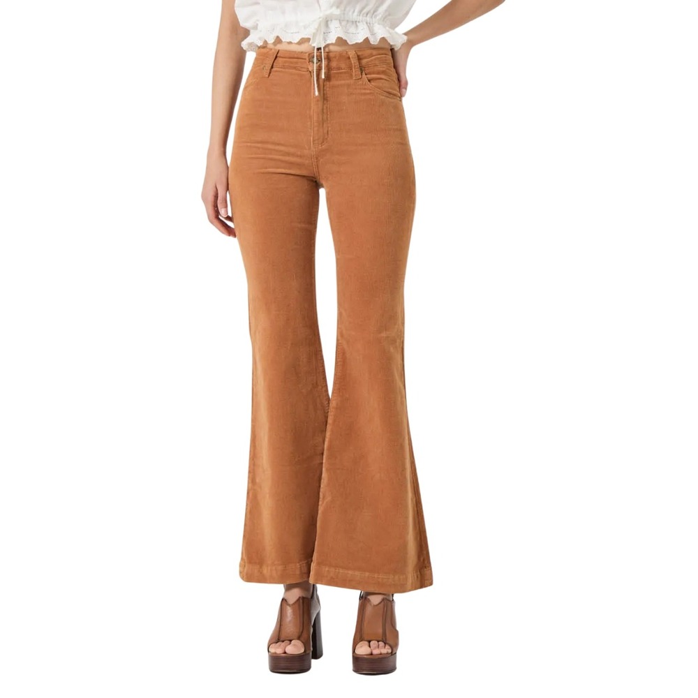 Rollas Pants Womens Size 29 Caramel Tan‎ Eastcoast Flare Corduroy High Rise Boho
